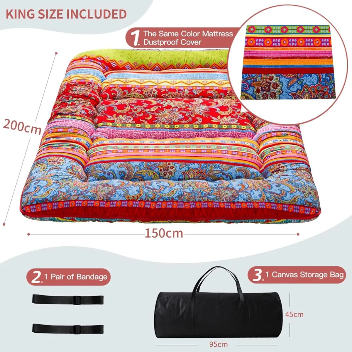 Bohemian Retro Floor Vintage Floral Japanese - Image 2