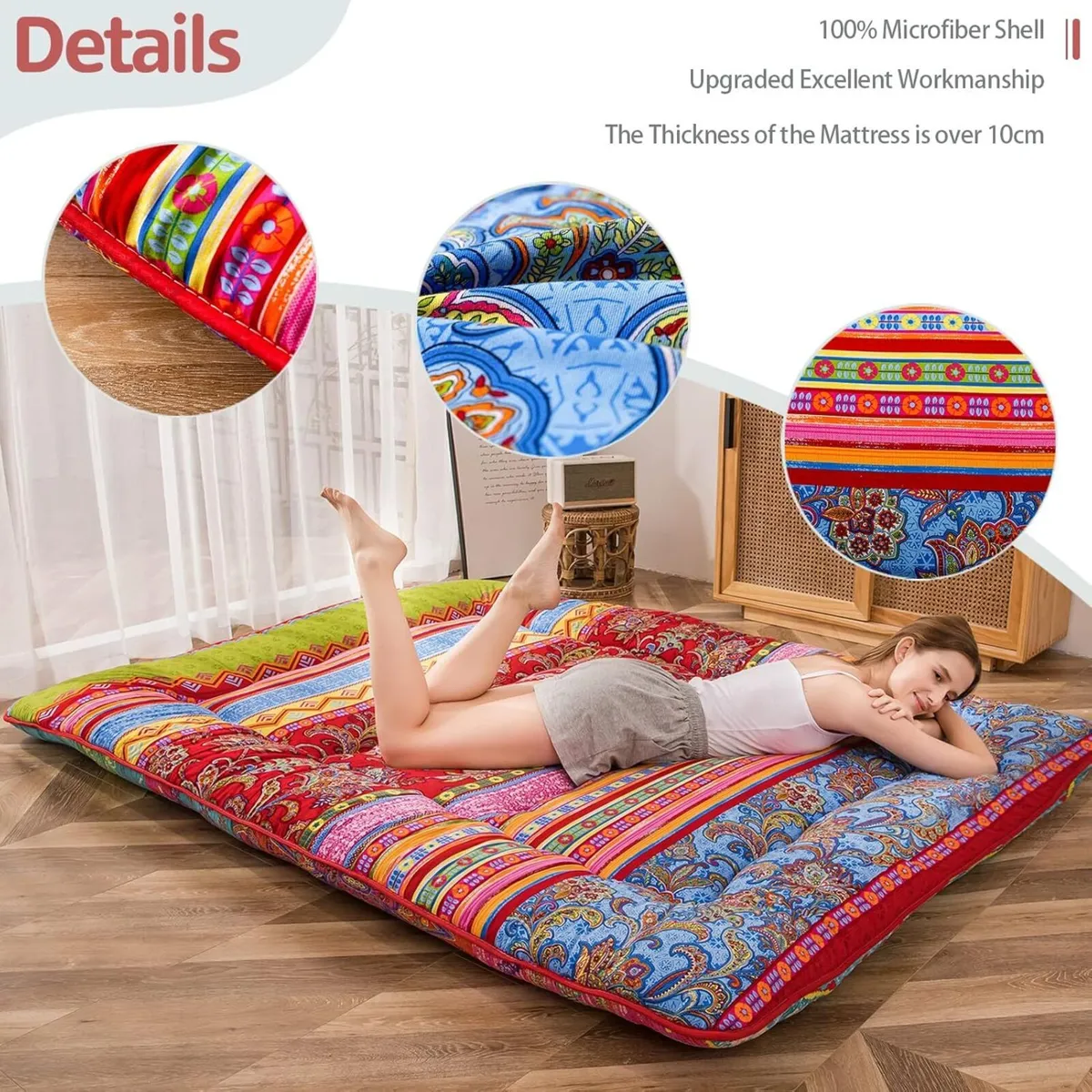 Bohemian Retro Floor Vintage Floral Japanese - Image 3