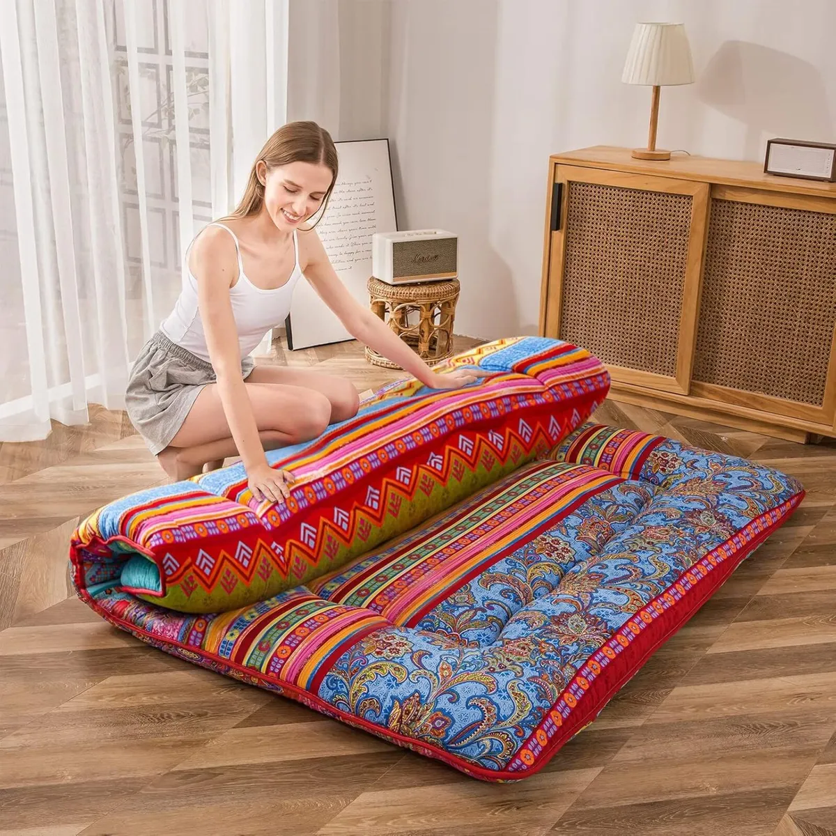 Bohemian Retro Floor Vintage Floral Japanese - Image 4