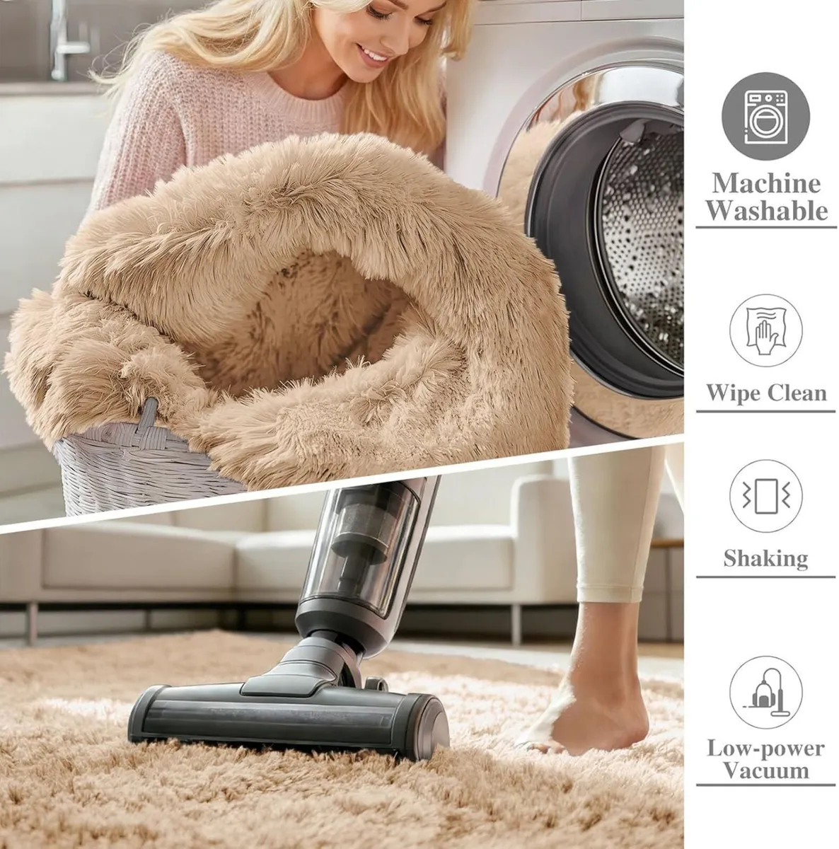 Fluffy High Pile Rugs Living Room Large Anti Slip - Image 4