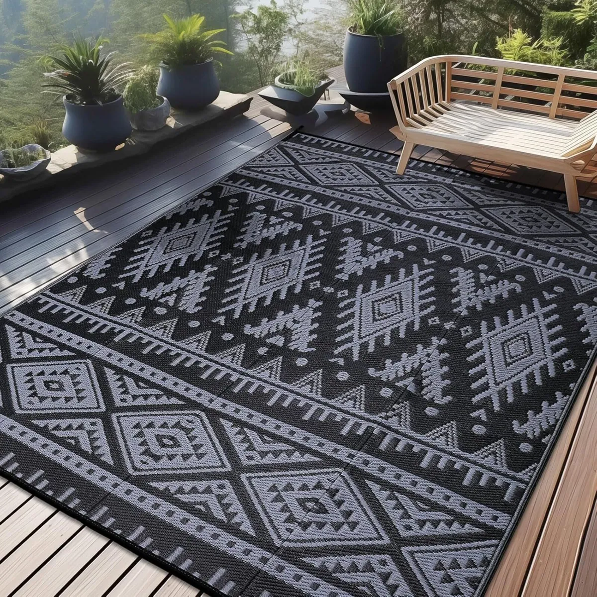 Waterproof Outdoor Rug Anti-slip Reversible UV - Image 1
