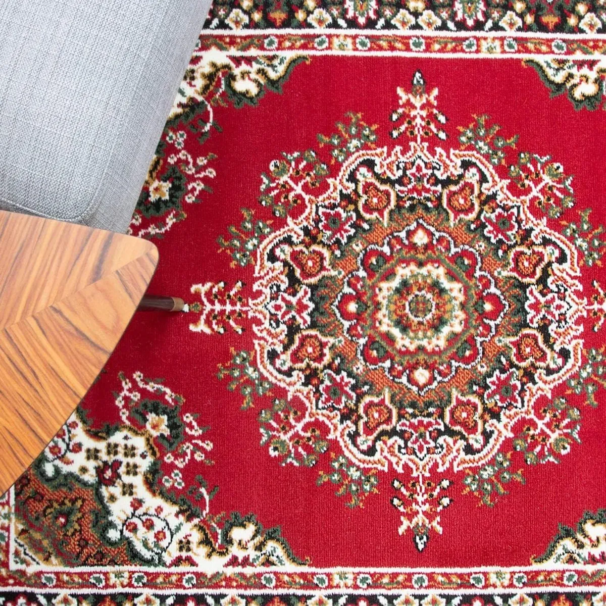 Traditional Classic Red Brown Cream Rug Moroccan - Image 3