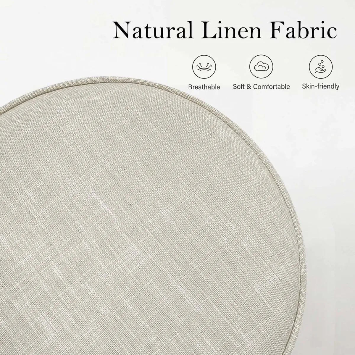 Set of 2 Linen Bar Stools 68cm Counter Height - Image 4