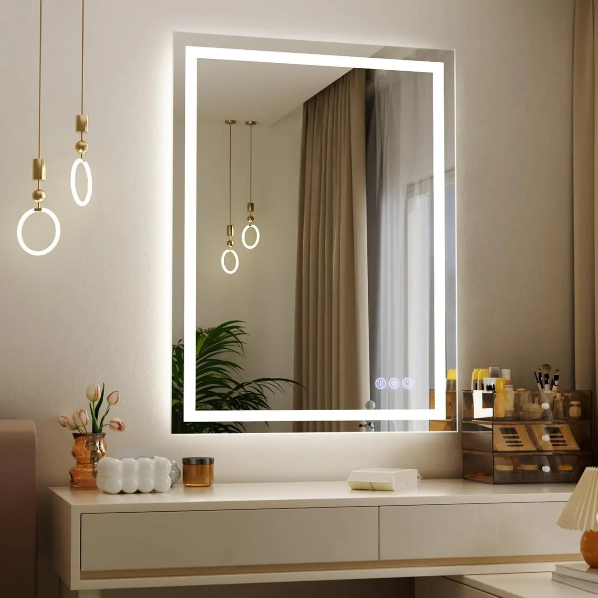 80x60cm LED Bathroom Mirror 3 Adjustable Lighting - Image 4