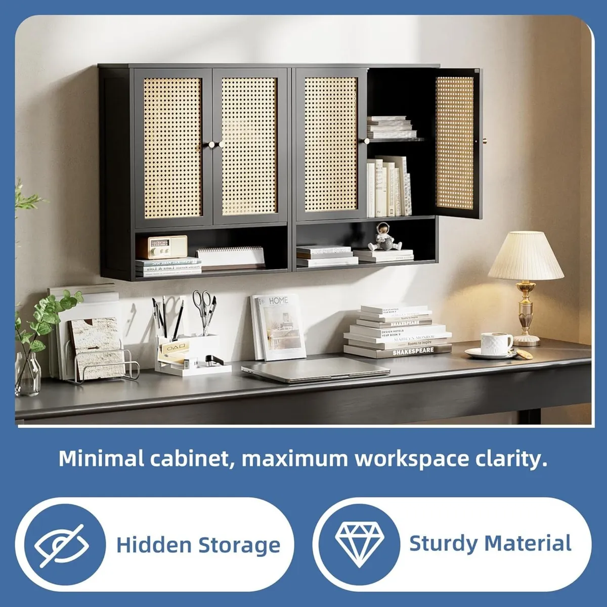 Bathroom Wall Cabinet Rattan Medicine Bamboo Over - Image 4