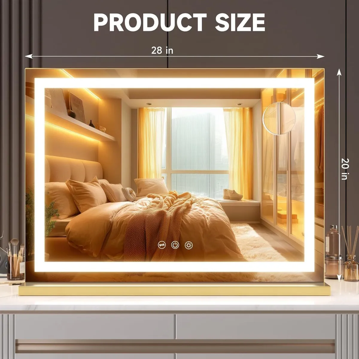 Vanity Mirror with Lights 70 x 50cm LED Makeup - Image 2