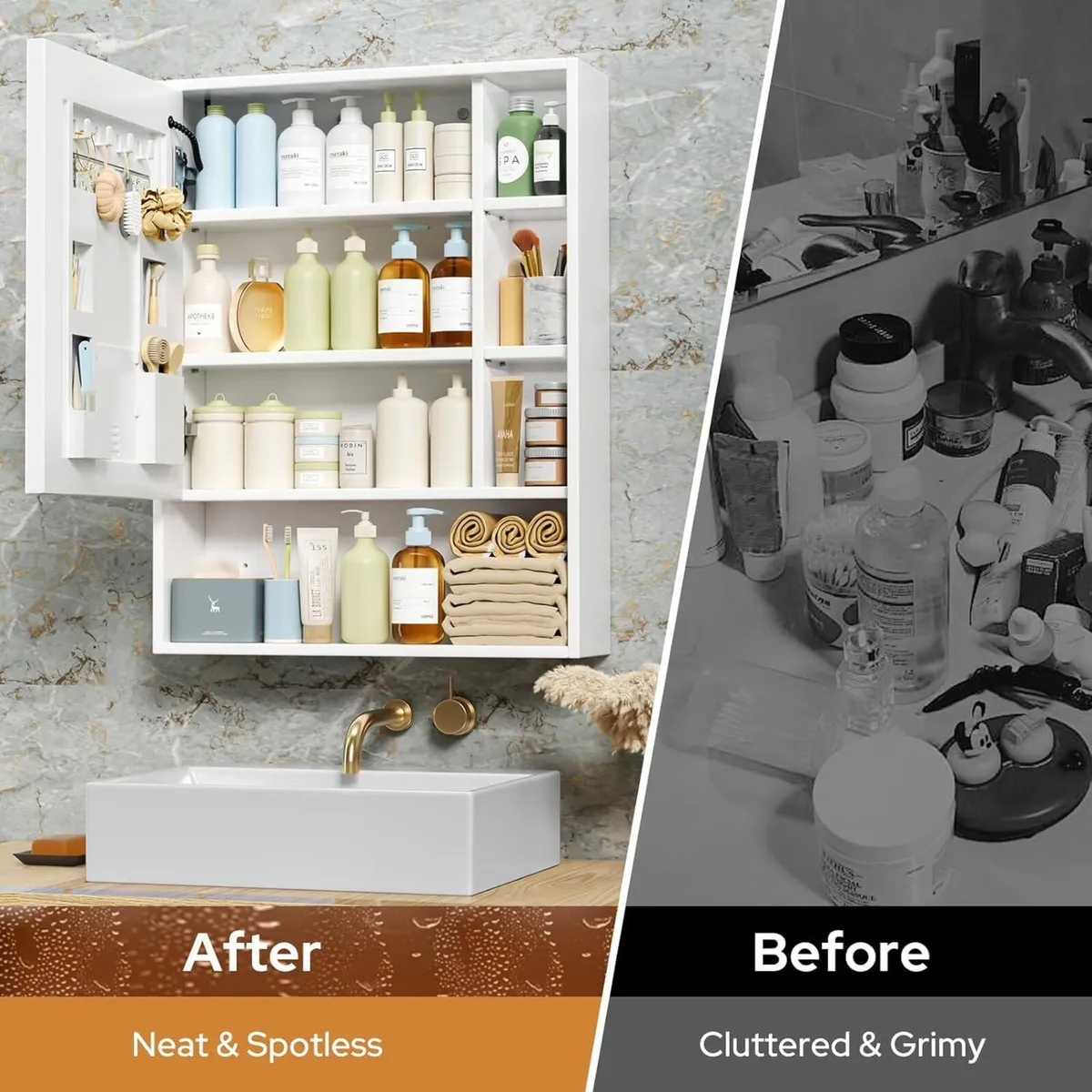 Bathroom Mirror Cabinets Wall Mounted (Medium - Image 3