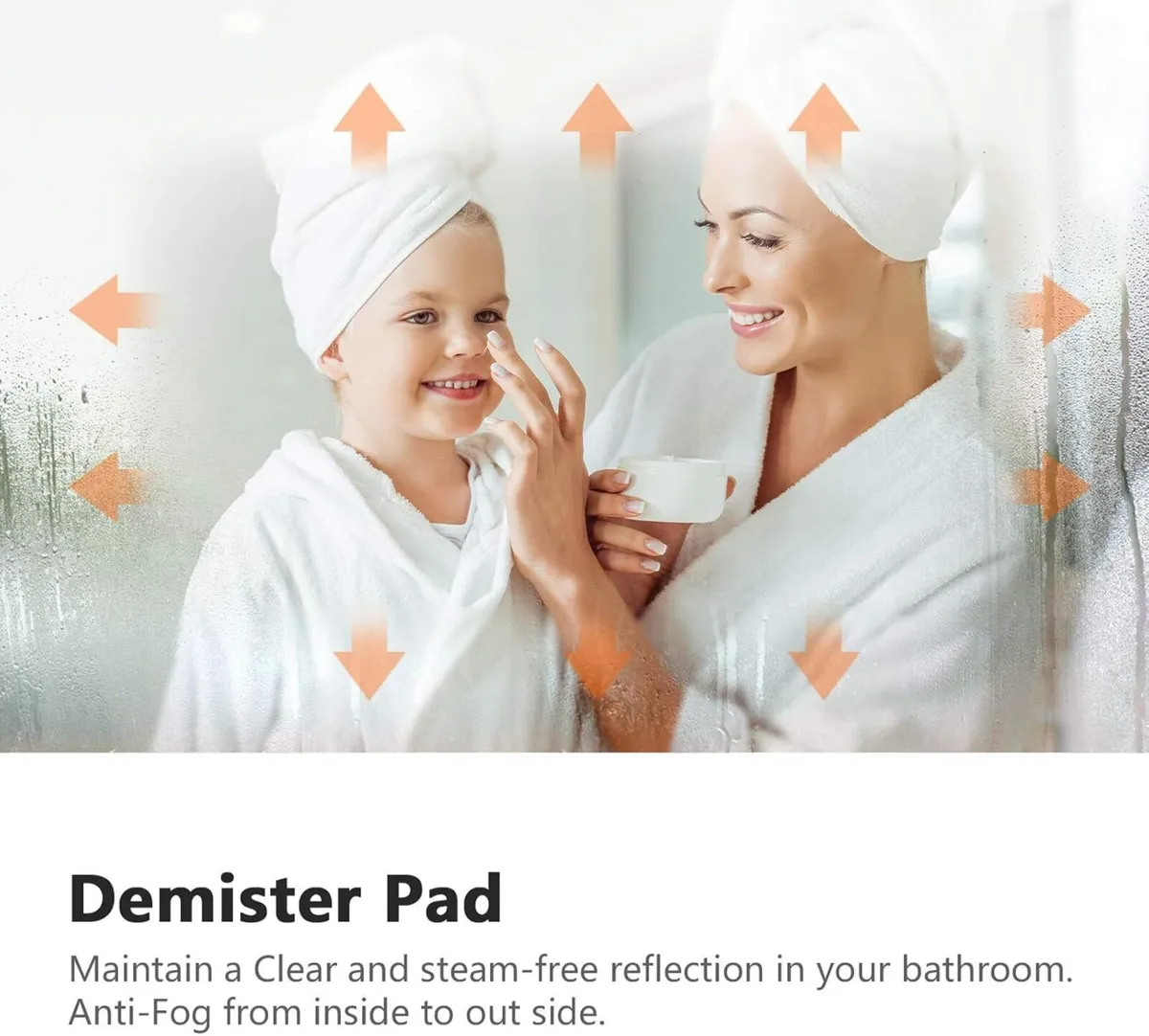 500 x 700mm LED Illuminated Bathroom Mirror with - Image 4