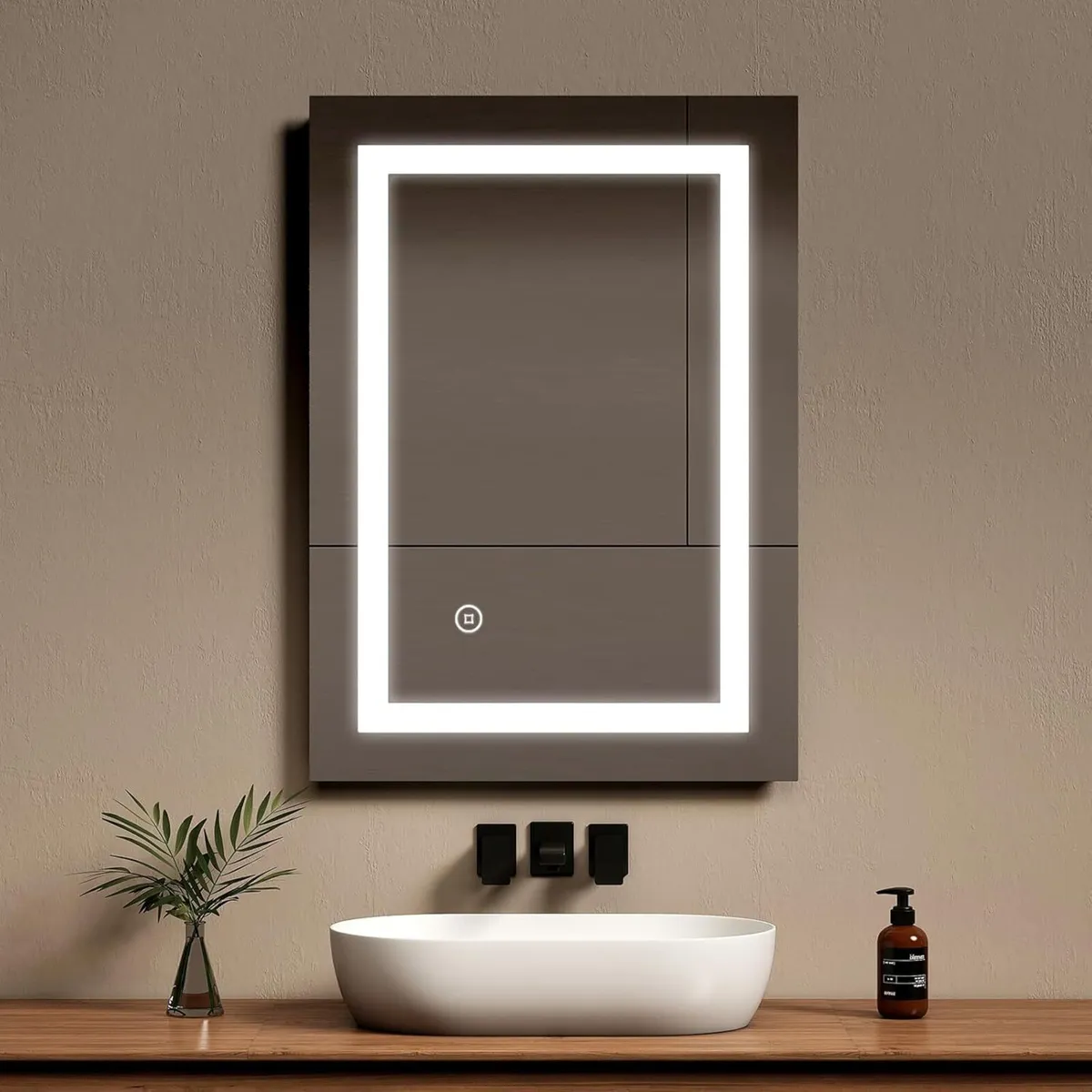 500 x 700mm LED Illuminated Bathroom Mirror with - Image 1