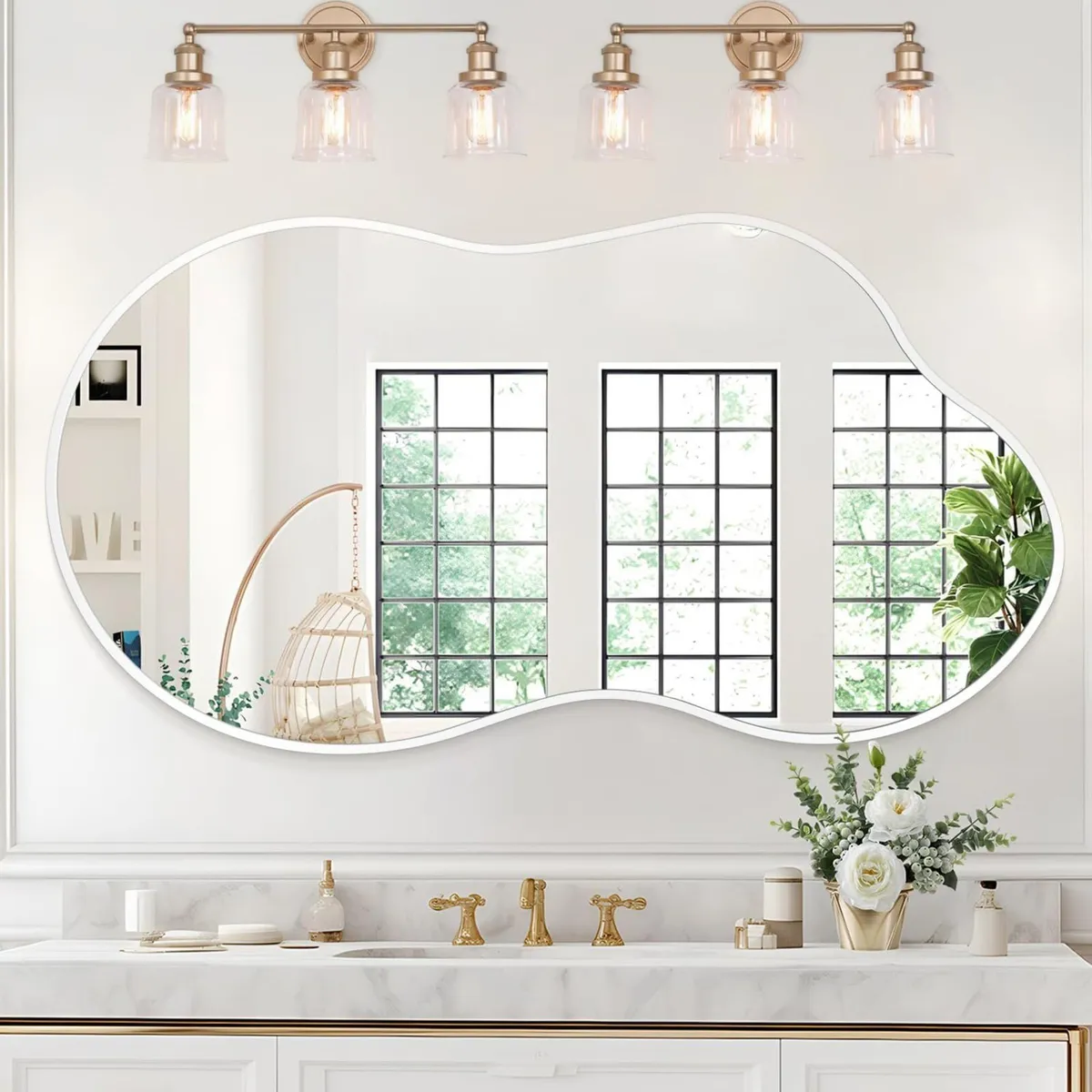 Irregular Wall Mirror Large Bathroom Mirrors - Image 1