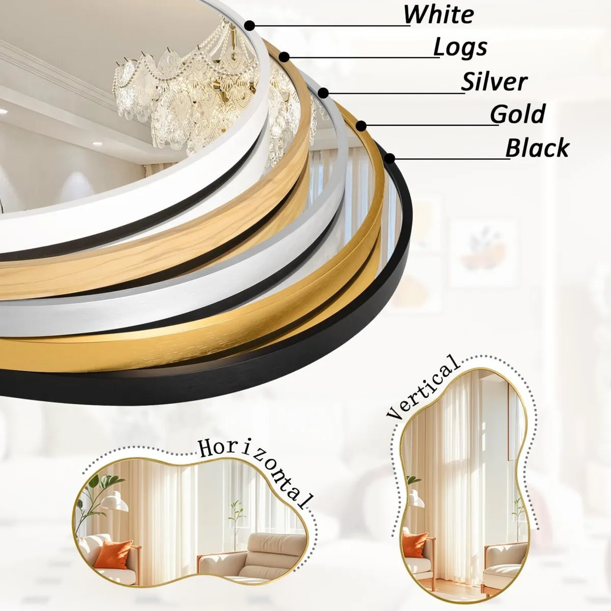 Irregular Wall Mirror Large Bathroom Mirrors - Image 4