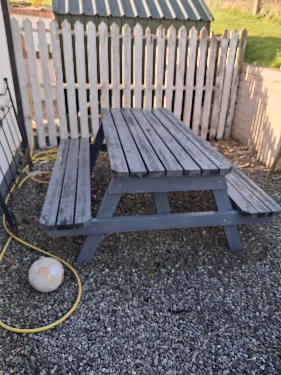 Free  for collection Large Garden  picnic table - Image 1