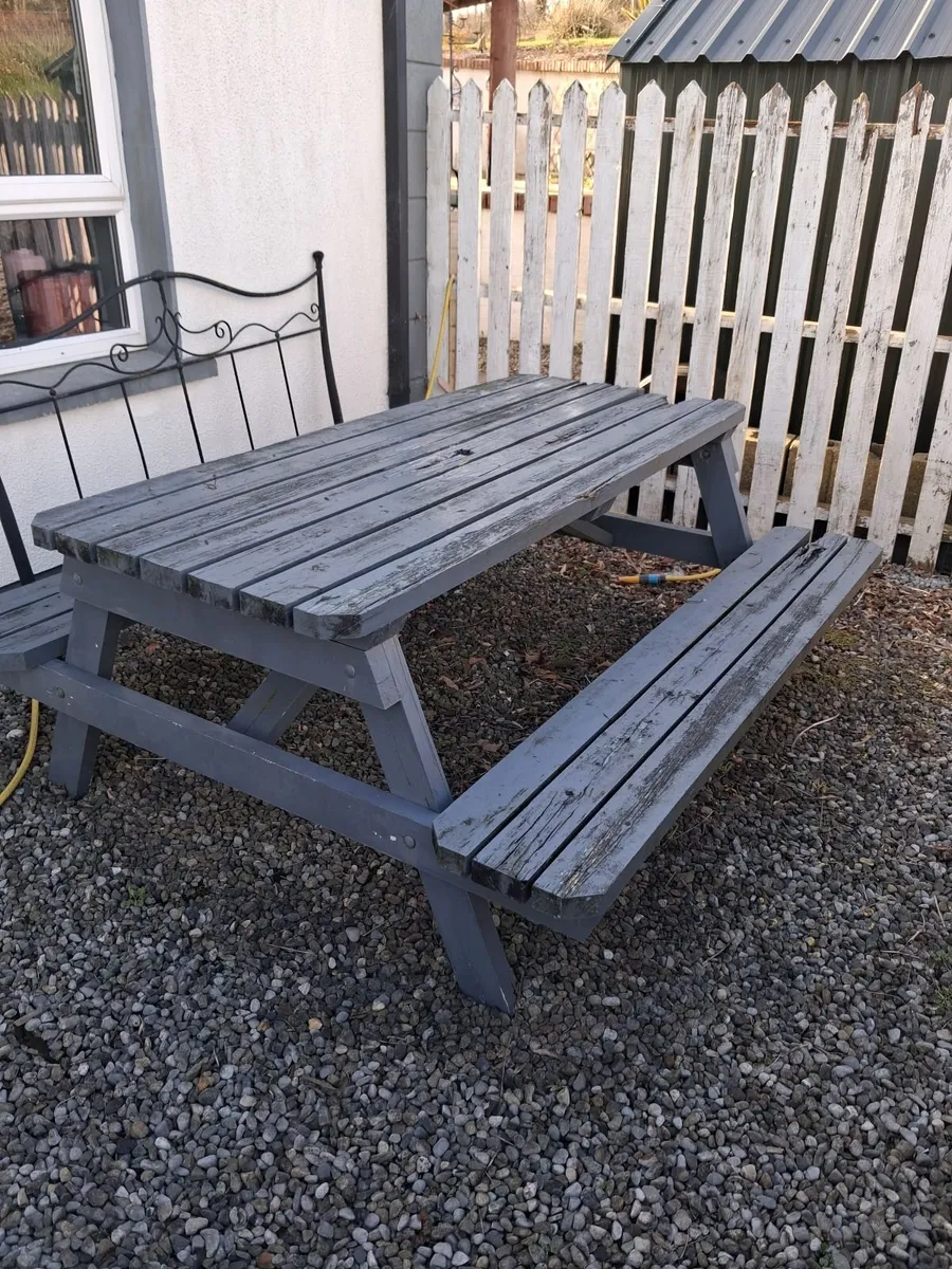 Free  for collection Large Garden  picnic table - Image 2