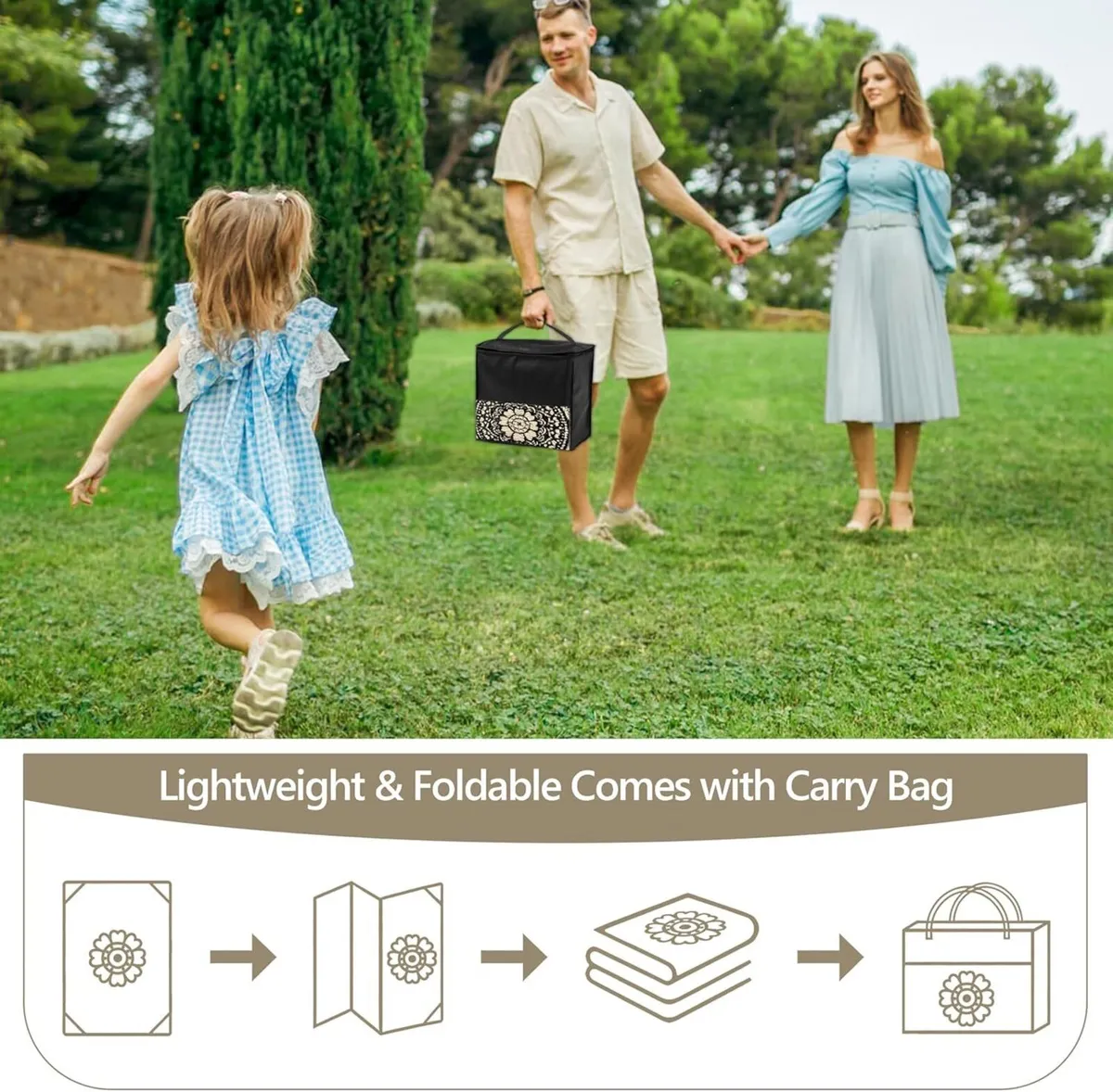 Round Outdoor Rug for Patio 300cm Reversible - Image 3