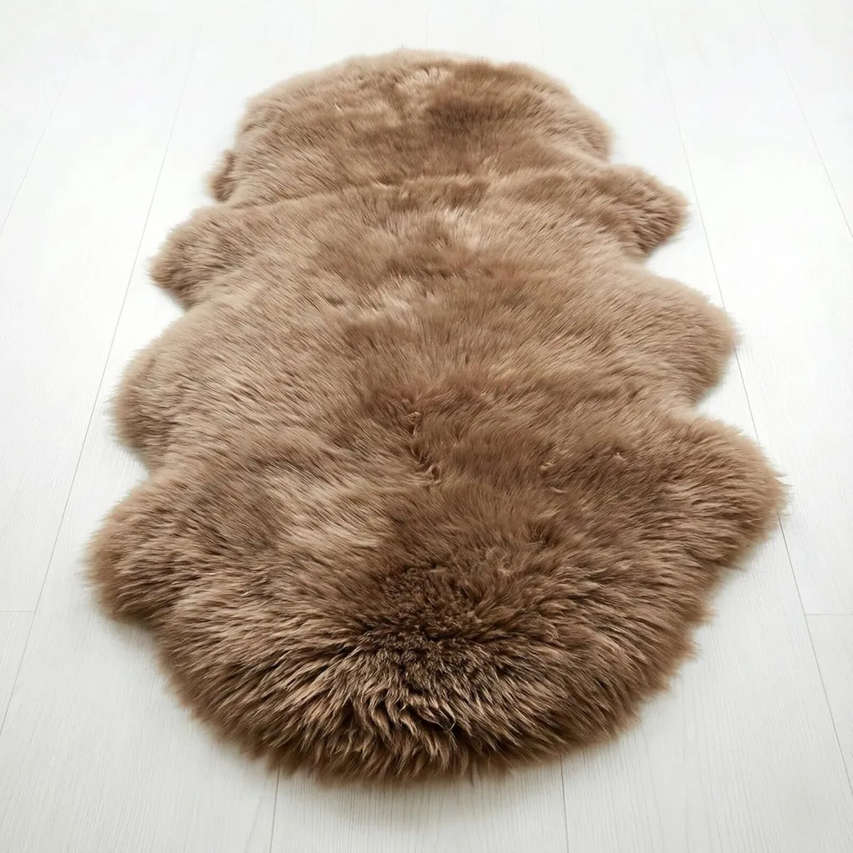 Brown Sheepskin Rug 180x60 cm – Genuine New - Image 1