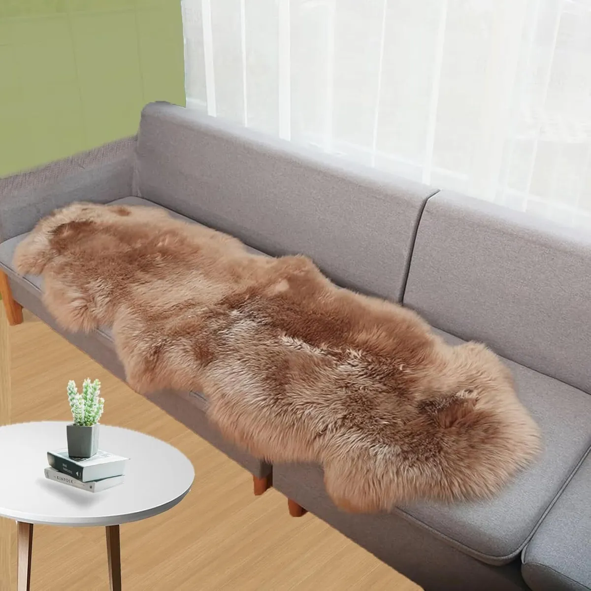 Brown Sheepskin Rug 180x60 cm – Genuine New - Image 2