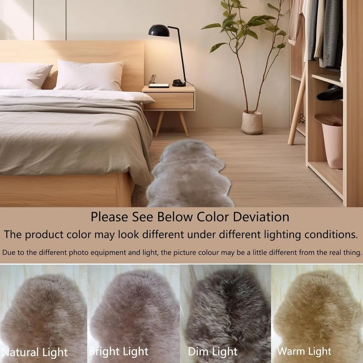 Brown Sheepskin Rug 180x60 cm – Genuine New - Image 4