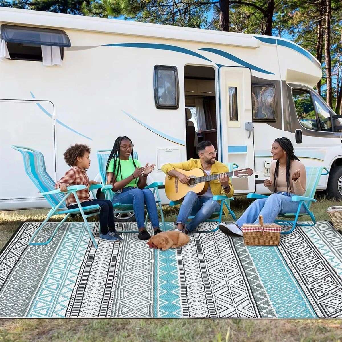 Outdoor Patio Rug Waterproof 270 x 360 cmReversibl - Image 3