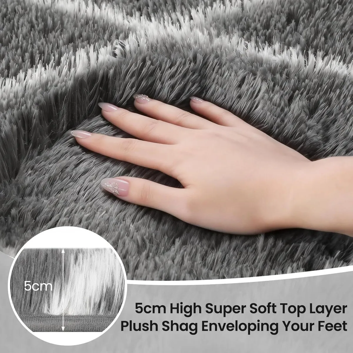 Rugs Living Room 240x340cm Grey Area for Bedroom - Image 2