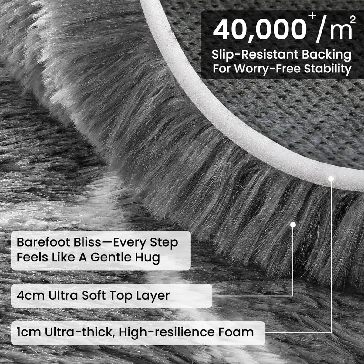 Rugs Living Room 240x340cm Grey Area for Bedroom - Image 3