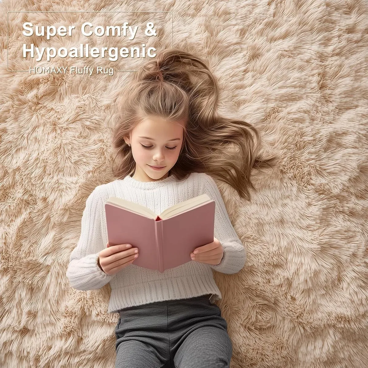 Fluffy Shaggy Rugs Living Room Large Anti Slip - Image 2