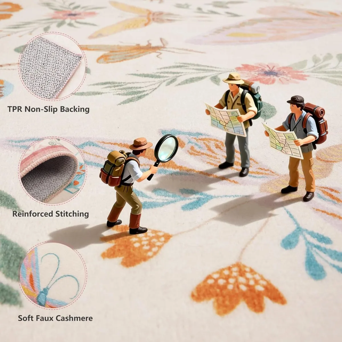 Large Living Room Rug 200x290cm Butterfly Insect - Image 2