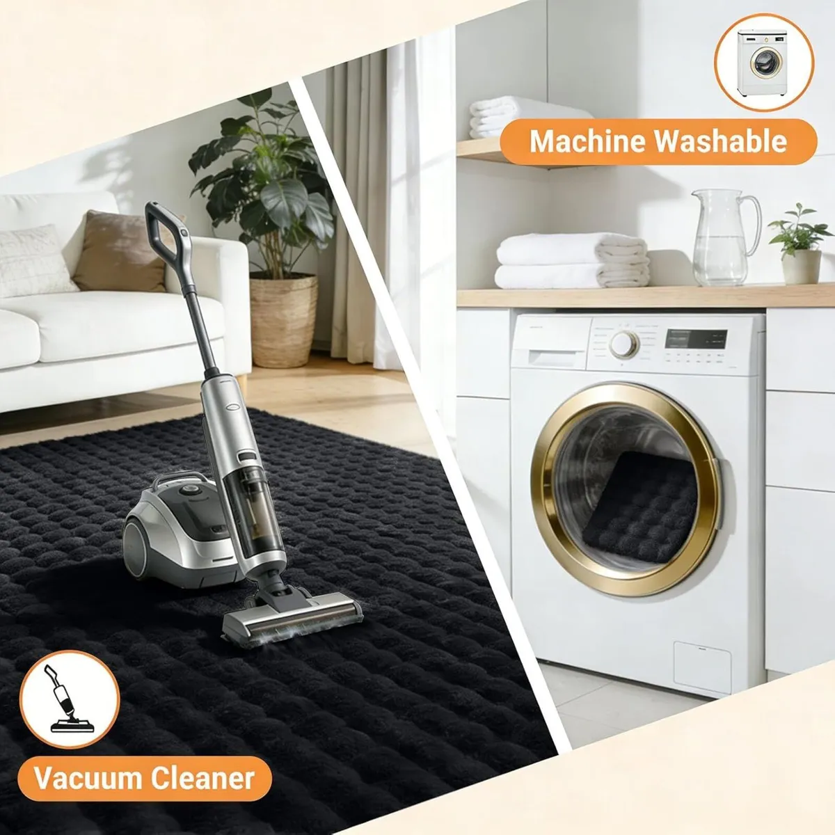 Fluffy Shaggy Rugs Living Room with 3D Bubble - Image 3