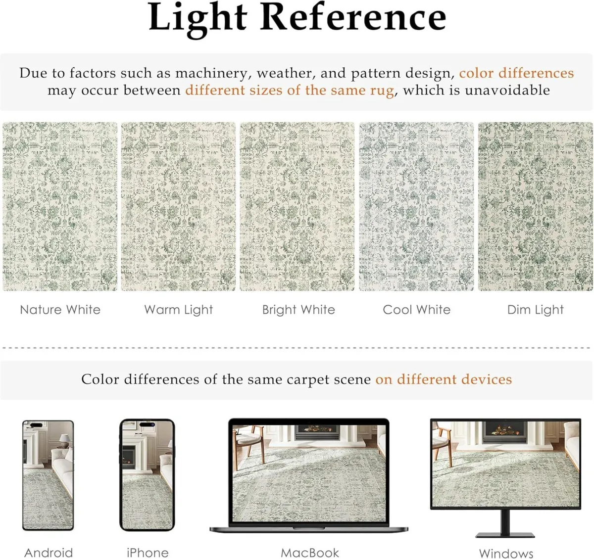 Vintage Green Rugs Living Room Washable Non Slip - Image 3