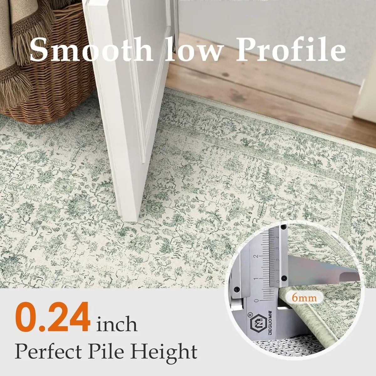 Vintage Green Rugs Living Room Washable Non Slip - Image 4