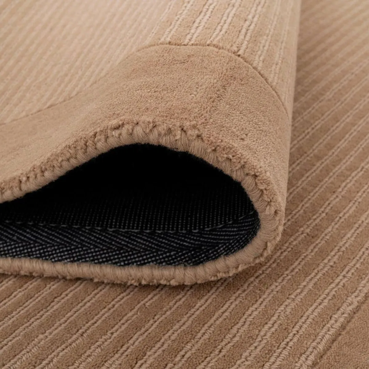 Beige Rug 100% Wool Thick Scandi Cosy Living Room - Image 2