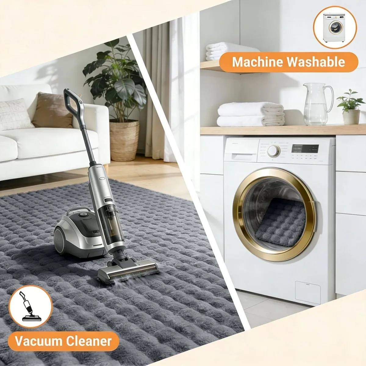 Fluffy Shaggy Rugs Living Room with 3D Bubble - Image 3