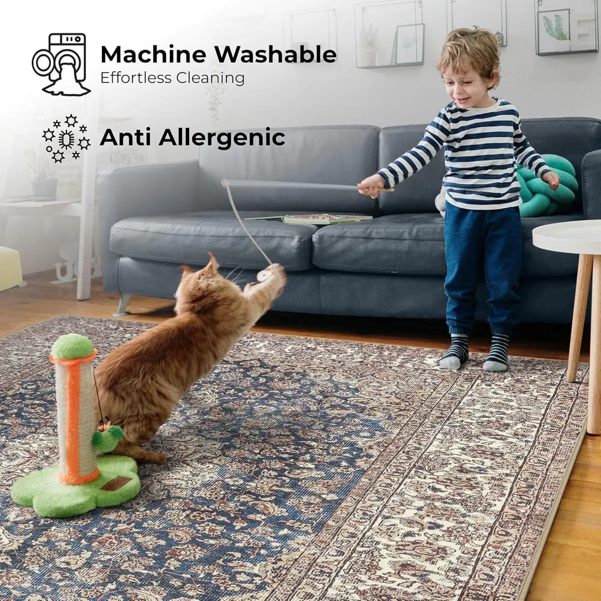 Machine Washable Rug 200x290cm 75% Recycled - Image 2