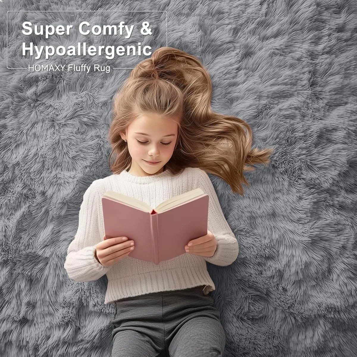 Fluffy Shaggy Rugs Living Room Large Anti Slip - Image 2