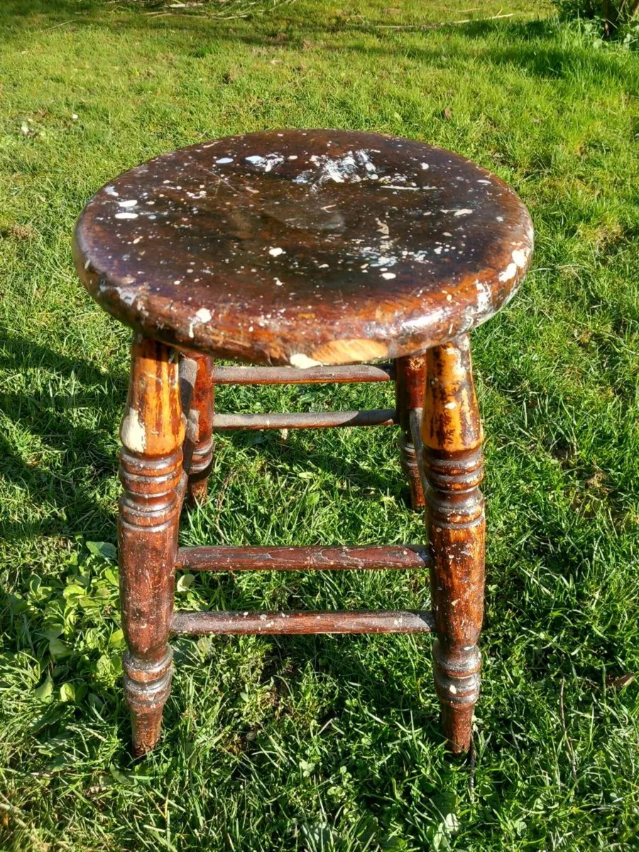 Antique stool, rustic, great interior piece, D18 - Image 1