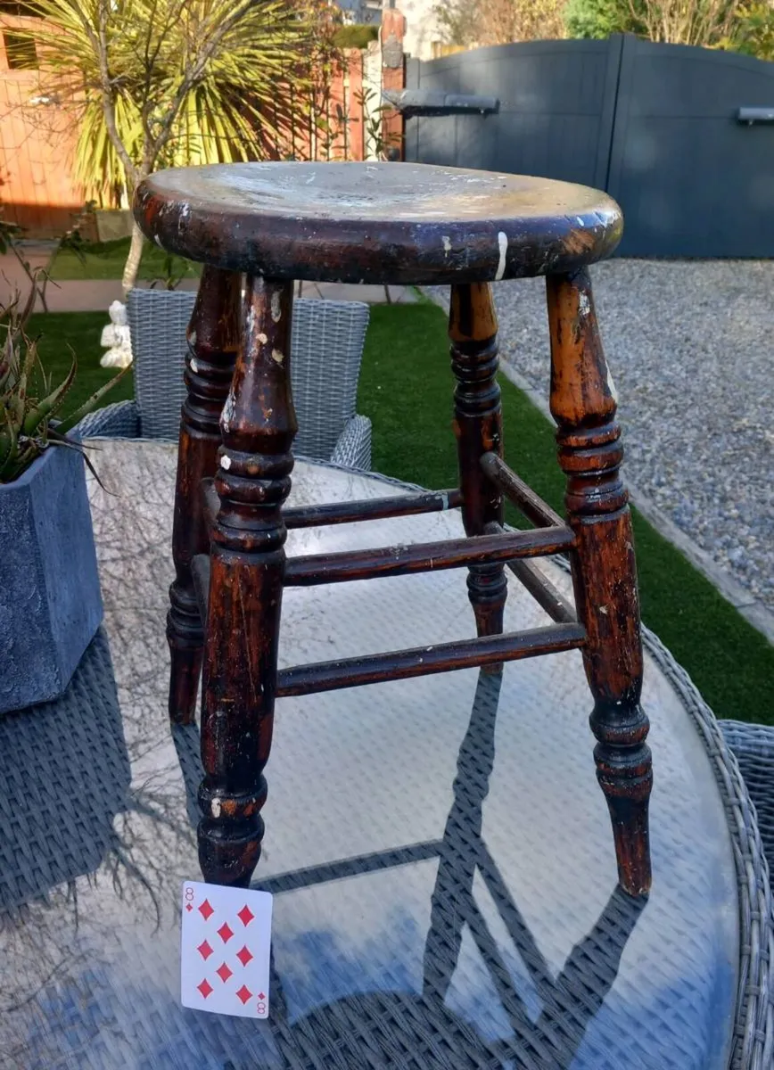 Antique stool, rustic, great interior piece, D18 - Image 2