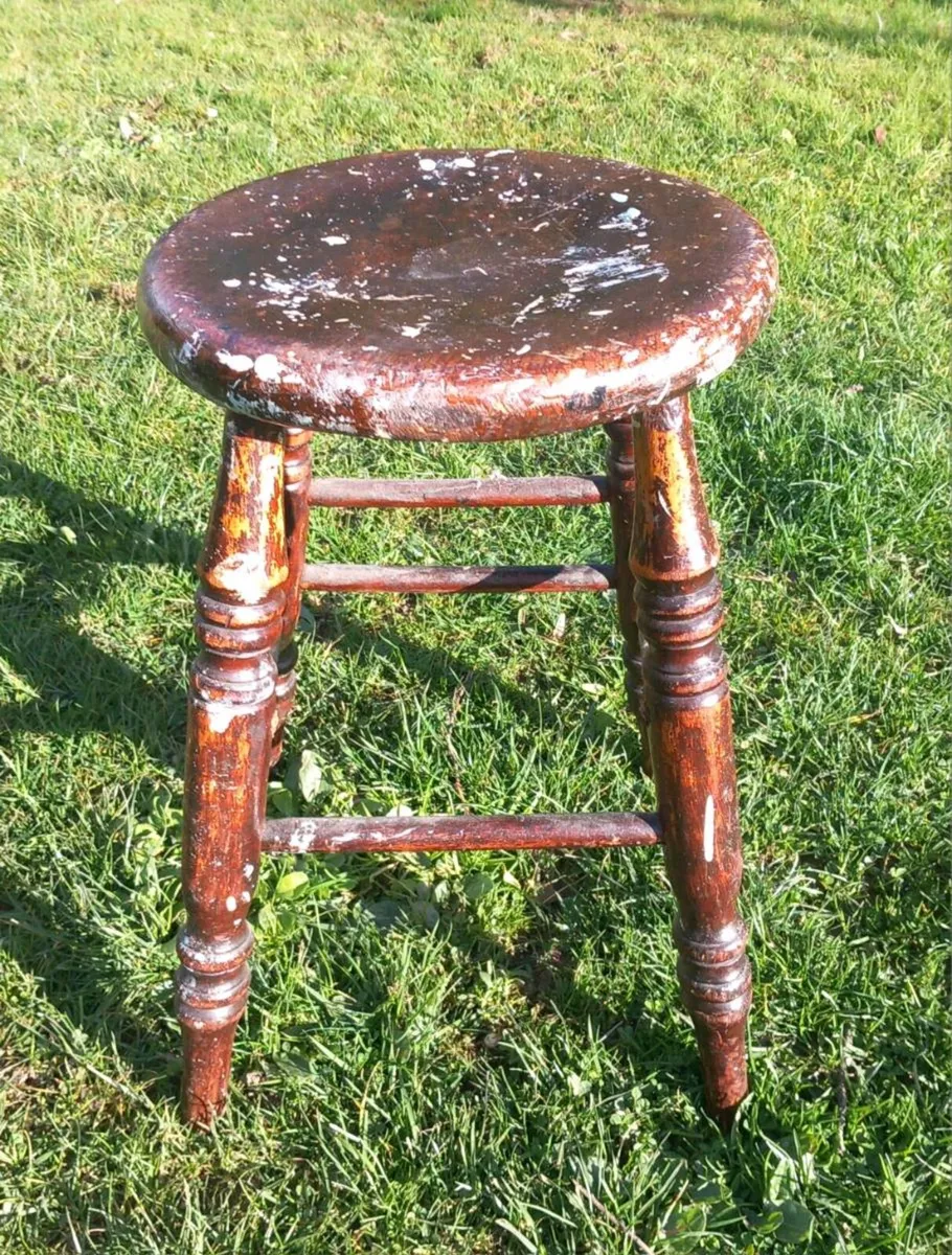 Antique stool, rustic, great interior piece, D18 - Image 3