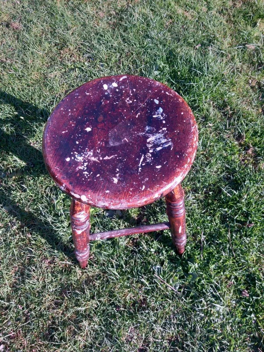 Antique stool, rustic, great interior piece, D18 - Image 4