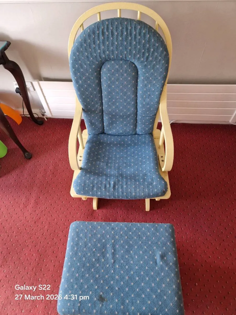 Rocking chair and foot stool - Image 1