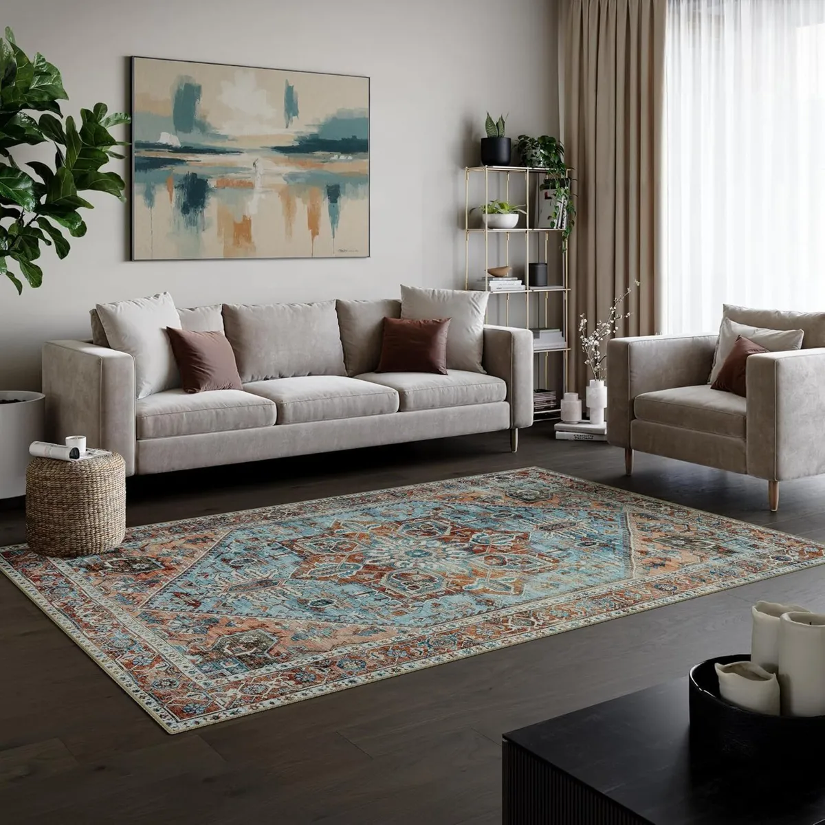 Machine Washable Rug 200x290cm 75% Recycled - Image 2