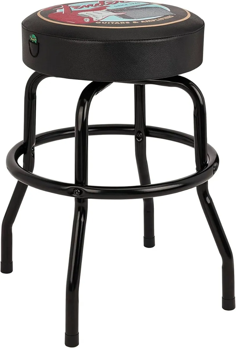 Guitars and Amps Barstool with Pick Pouch 24 Inch - Image 1