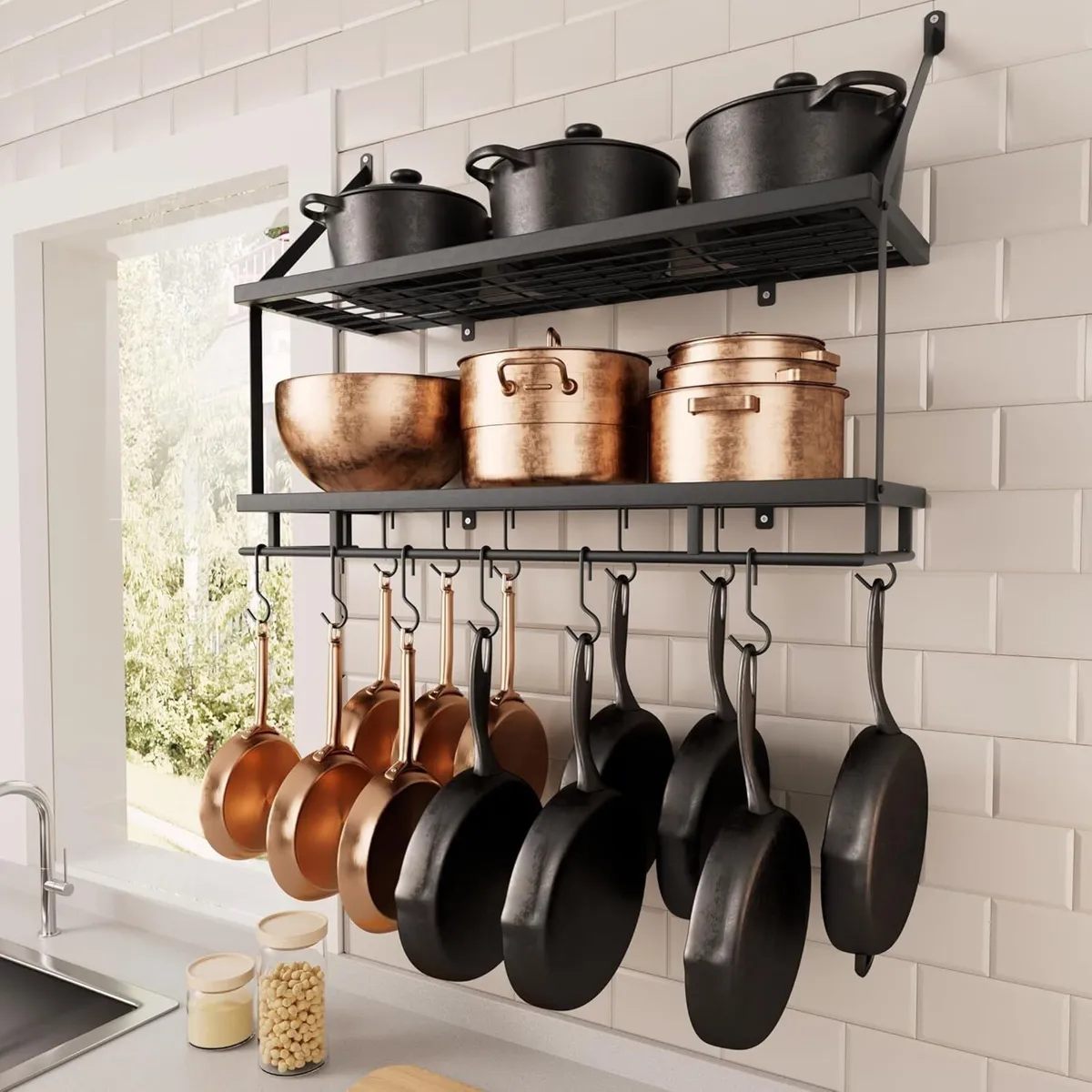 Pot Pan Rack for Kitchen Hanging 76CM Hanger Wall - Image 1