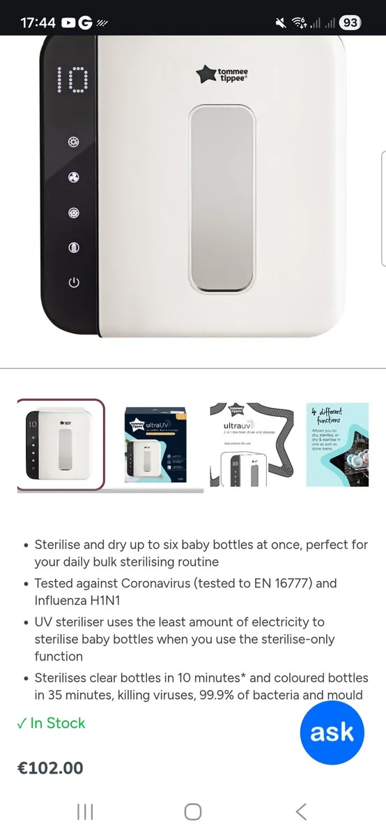 Tommee Tippee UV 3 in 1