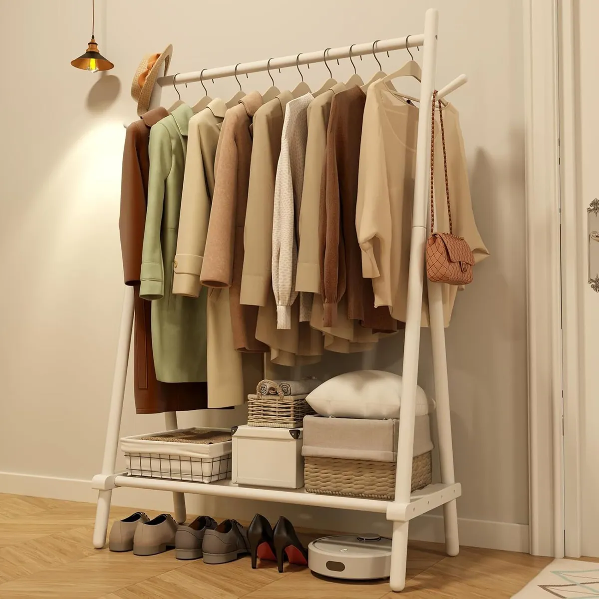 Clothes Rail Rack with Shelf and Hook Sturdy - Image 1