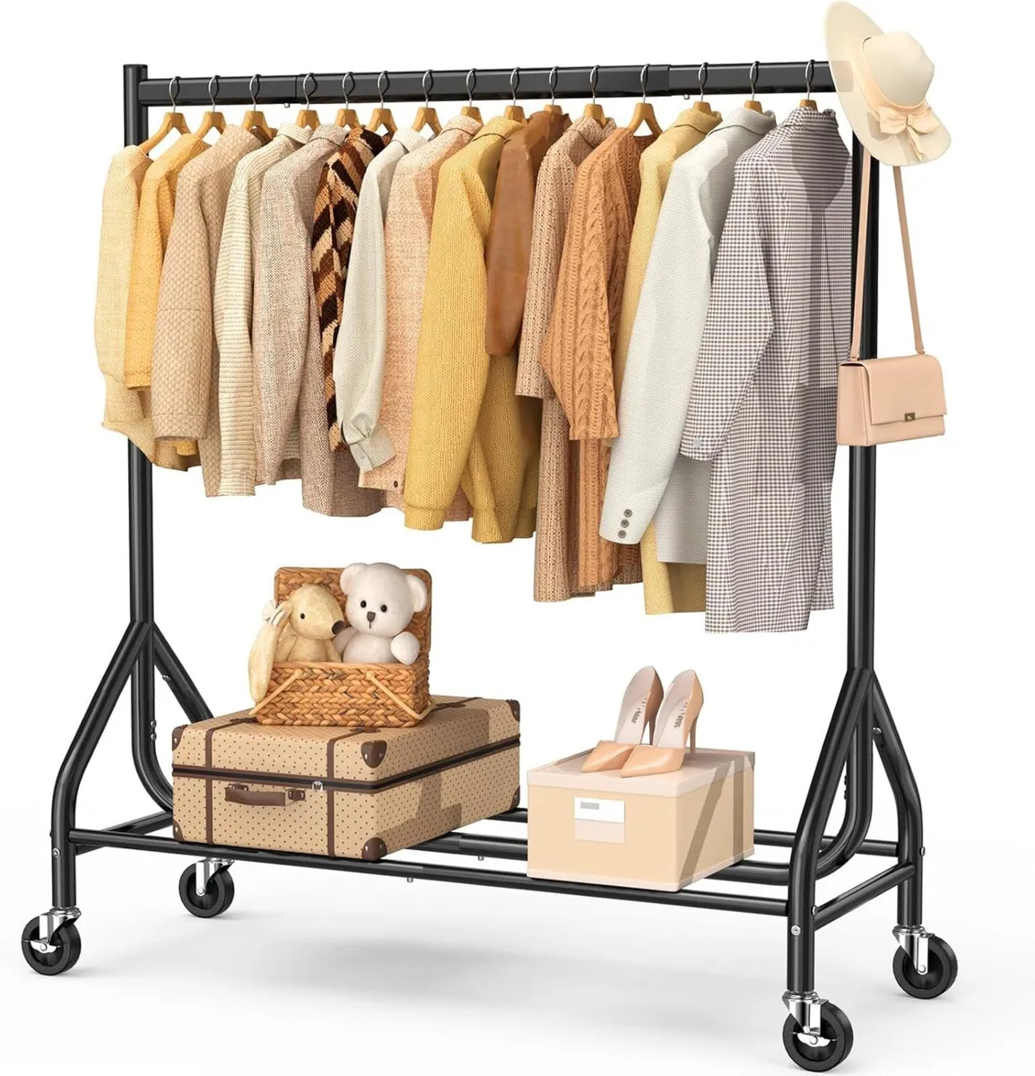 Heavy Duty Clothes Rail Load 180 KG Rolling - Image 1