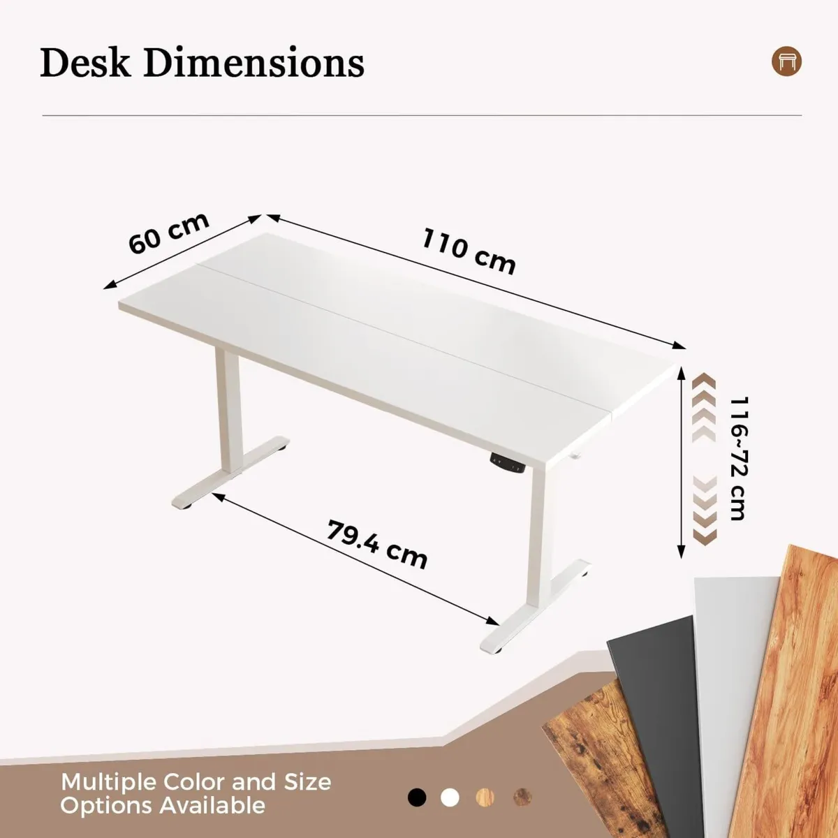 Height-Adjustable Desk Electric Sit-Stand Office - Image 2