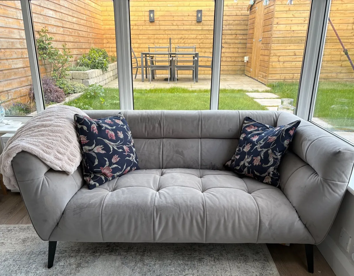 Beautiful 2 seater grey couch - Image 2