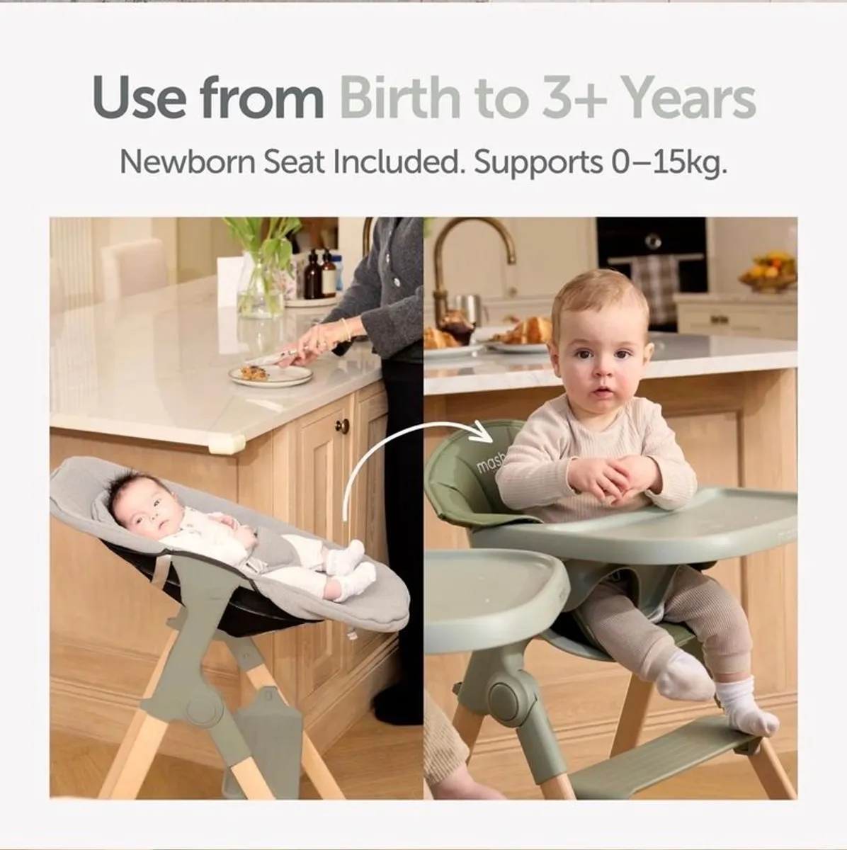 Baby Elegance Highchair with Newborn Seat attachment! - Image 1