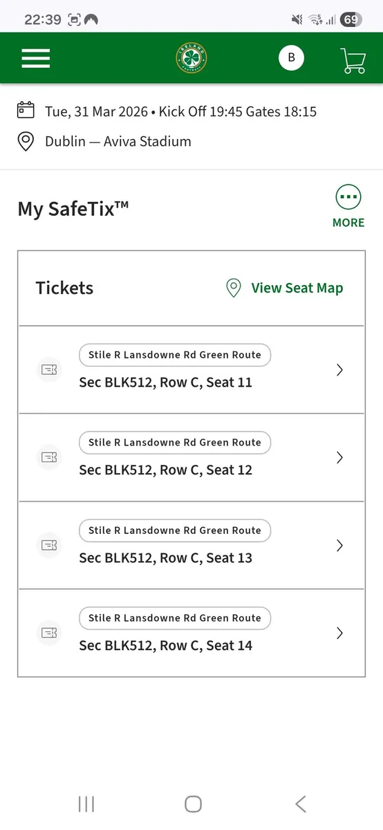 Ire tickets x 4 - Image 2