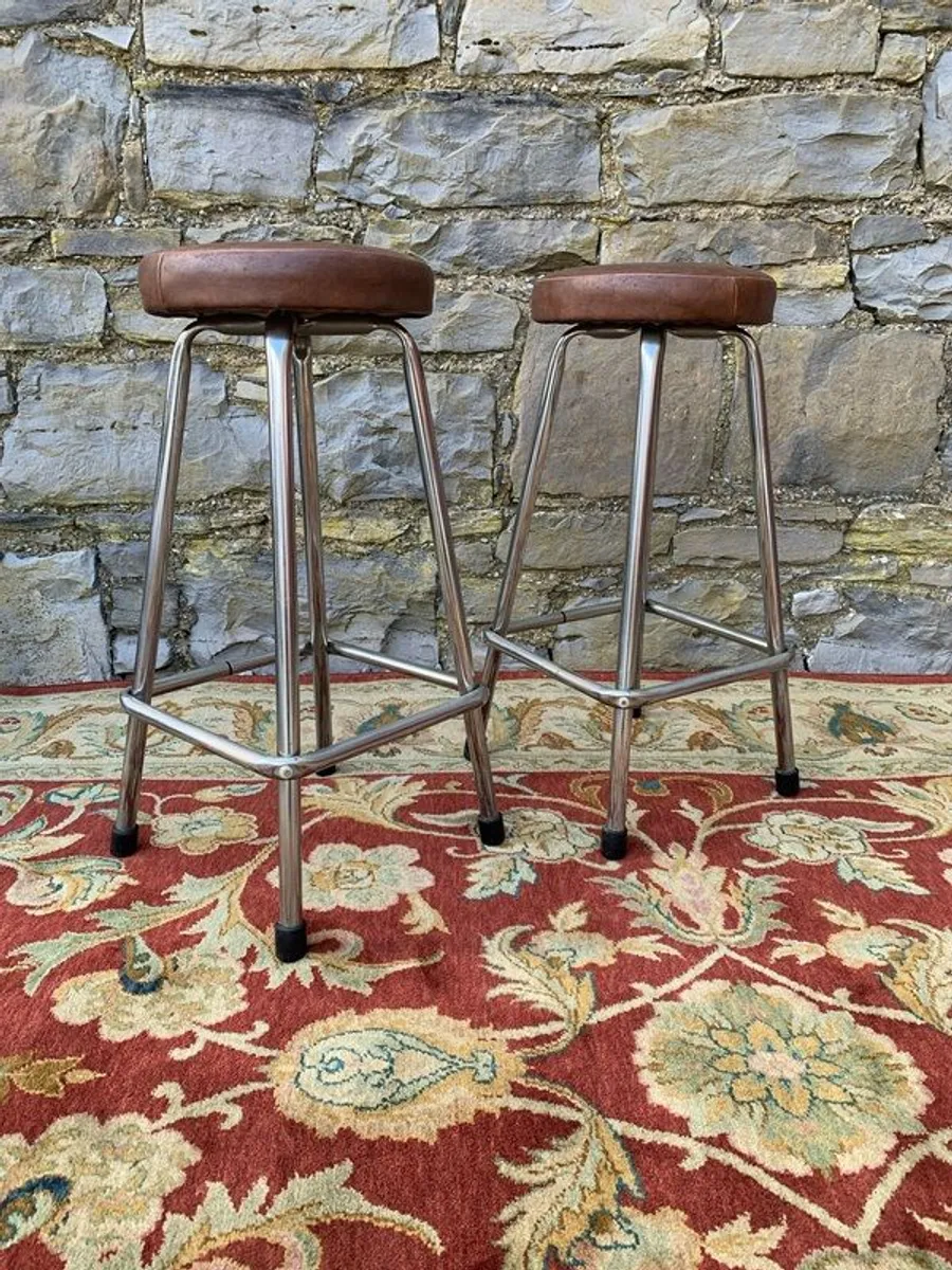 Pair of Industrial Style Bar Stools. - Image 1