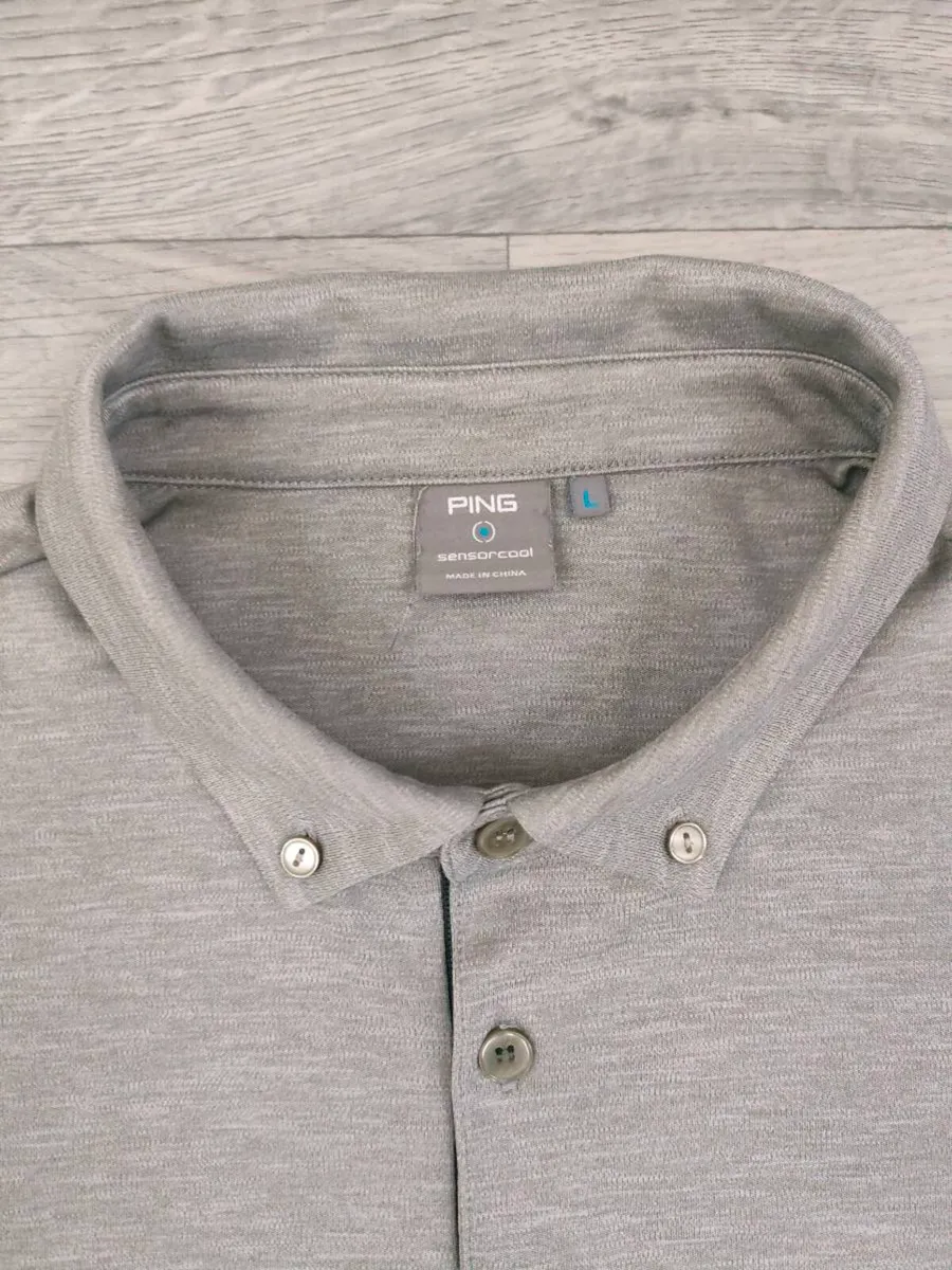Ping Button Down Long Sleeve Golf Polo Shirt Large - Image 4